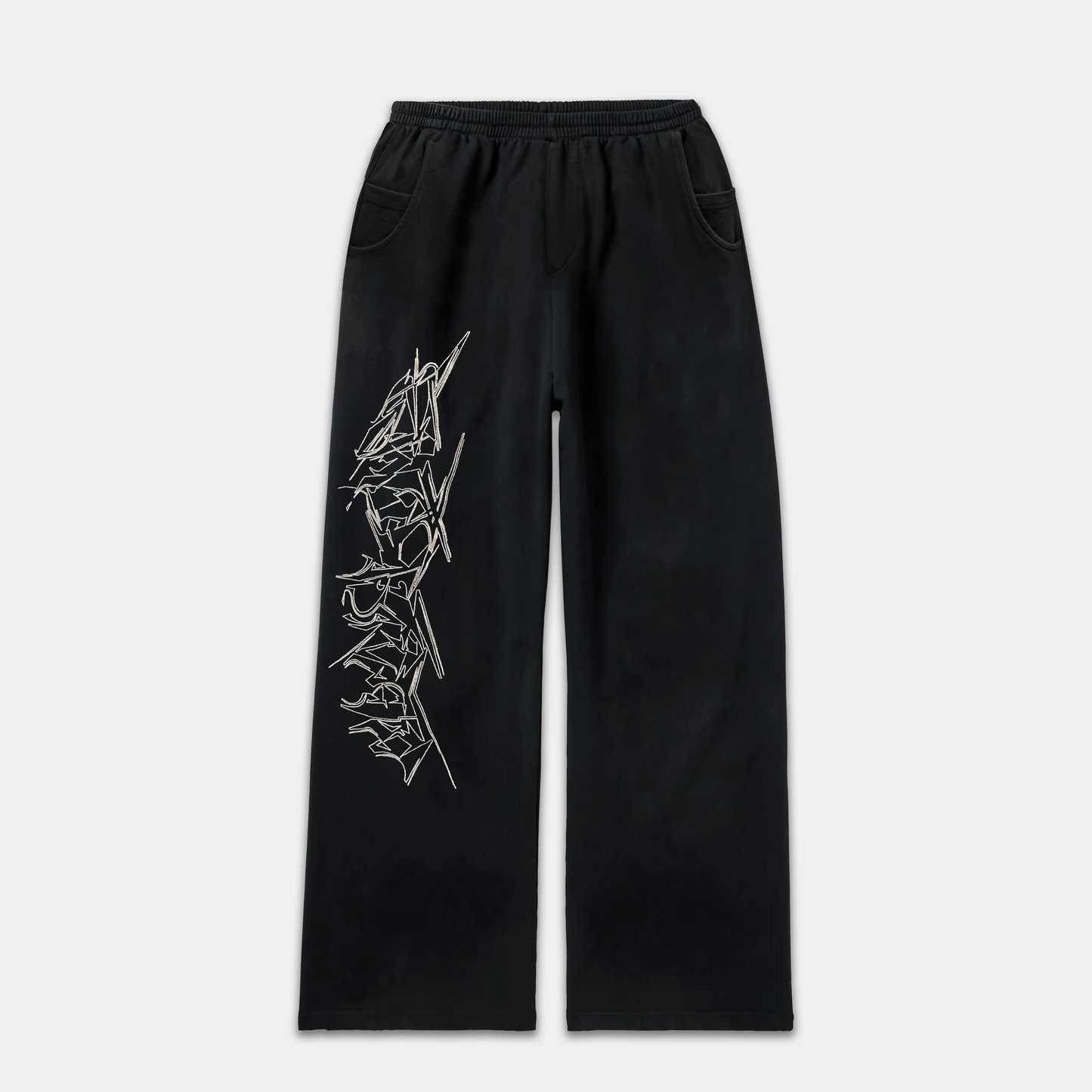 Graffiti sweatpants in black