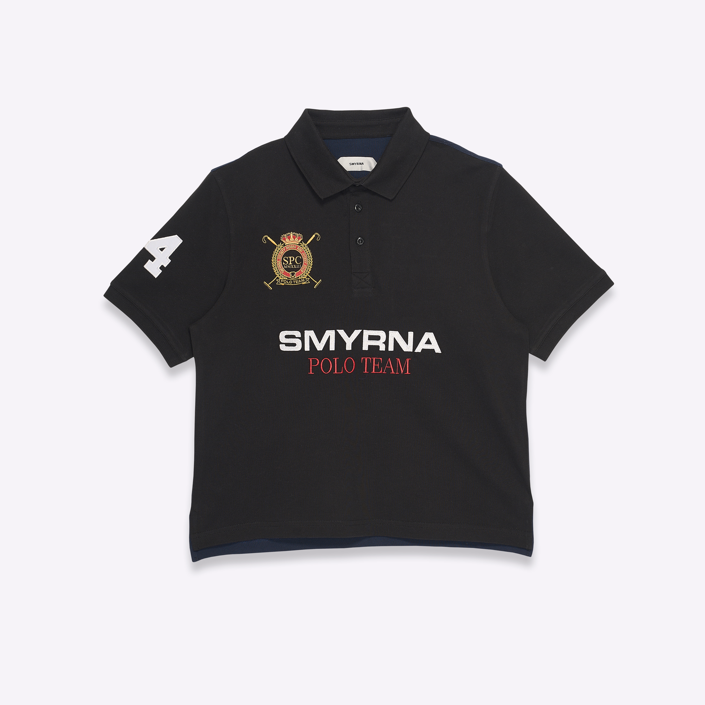 Team Polo T-Shirt in black/navy