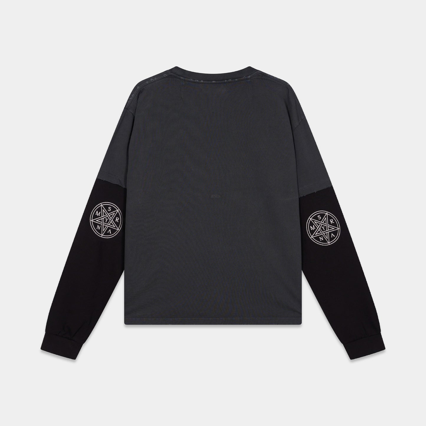 SMYRNA Two-color vital L/S t-shirt in washed black - Longsleeve